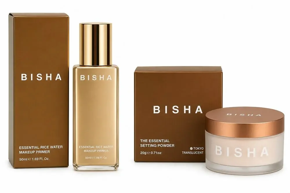 BISHA Makeup Bundle Rice Water Primer & Tokyo Translucent Setting Powder NIB